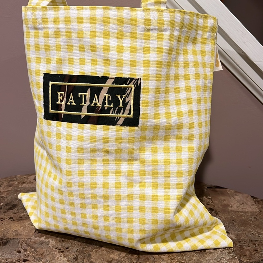 EATALY Checkered Shopper Tote Bag - Picture 5 of 7